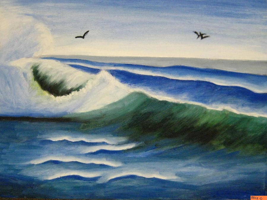 oil painting ocean waves by al1563 on DeviantArt