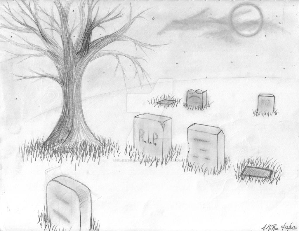 Graveyard Sketch by LchNessMnstr on DeviantArt