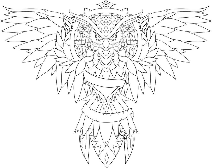 tattoo owl coloring pages - photo #18