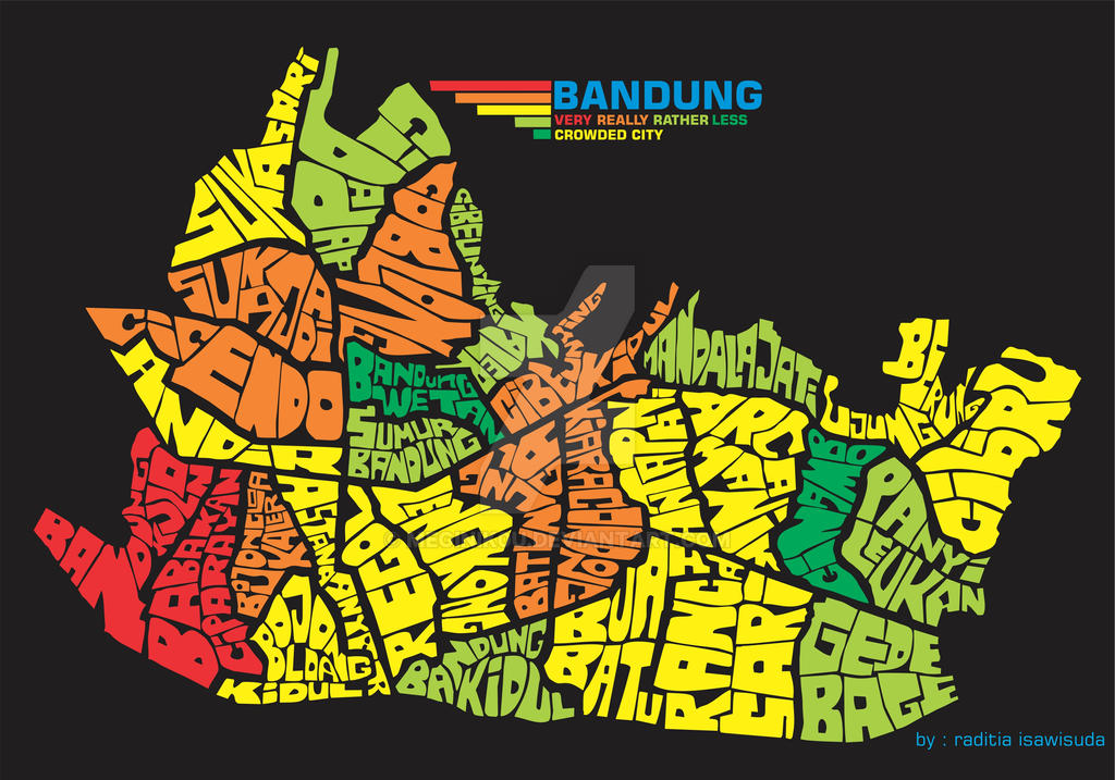 Bandung Typography map by meginik0u on DeviantArt