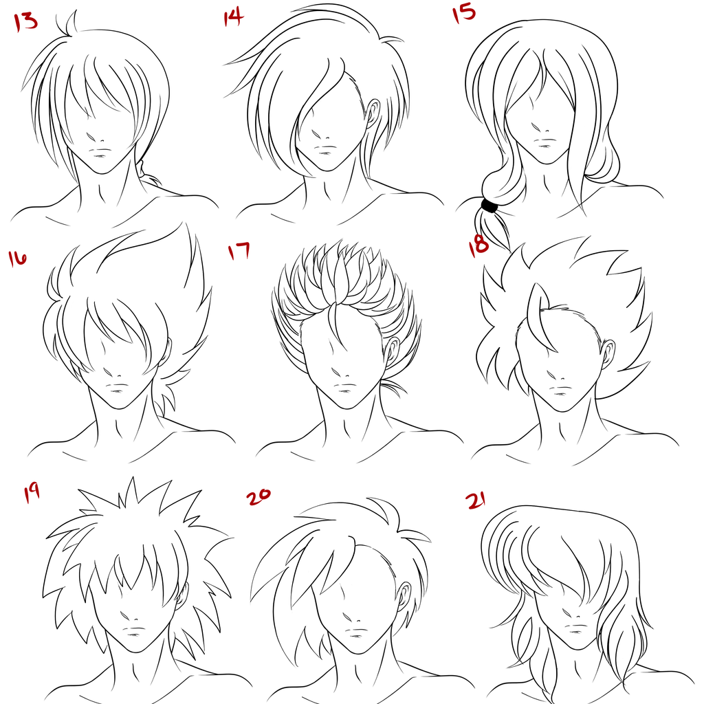 Anime Male Hair Style 3 by RuuRuuChan on DeviantArt