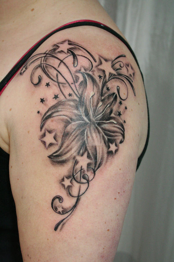 Flower Stars Tribal Tattoo by 2FaceTattoo on DeviantArt