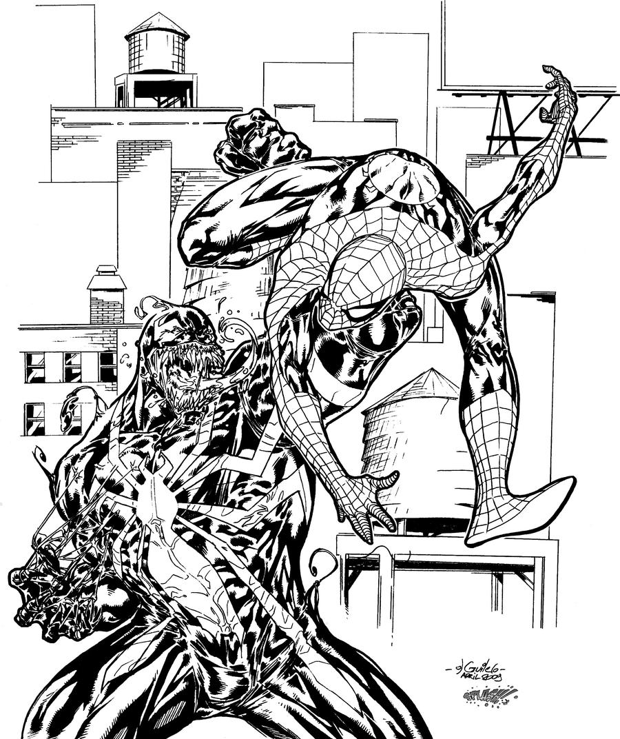 Spider-Man vs. Venom-Inks by SplashColors on DeviantArt
