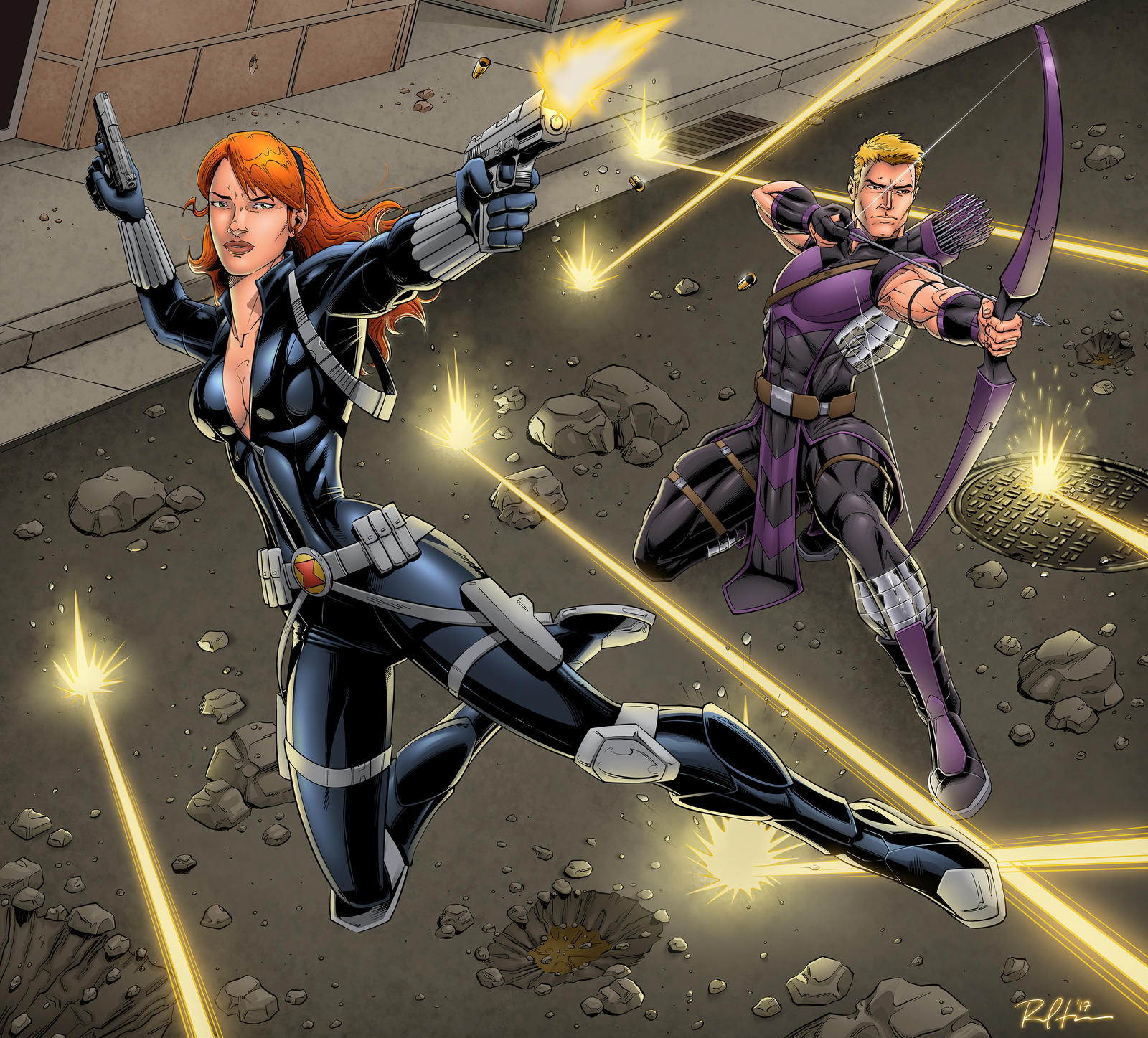 Black Widow + Hawkeye by Brian-Robertson on DeviantArt