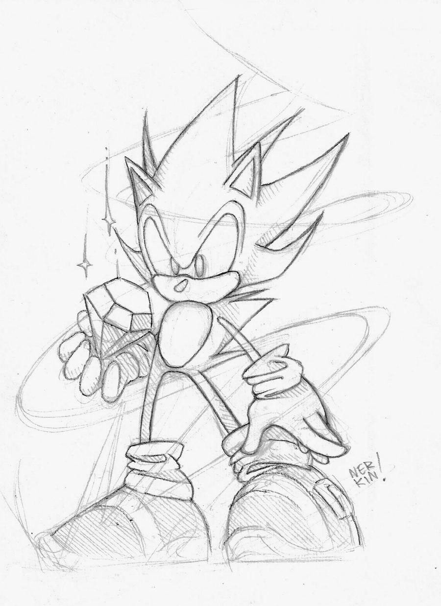 Super Sonic Sketch by Nerkin on DeviantArt